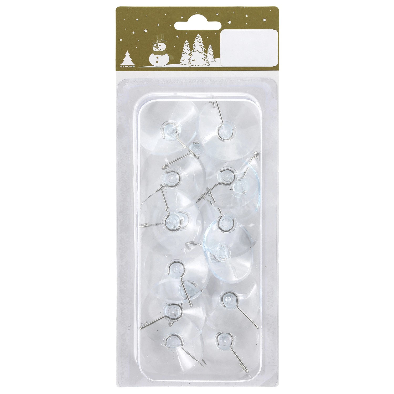 GEROMA Přísavky s háčky plast transparentní pr. 4,2 cm, 16 ks