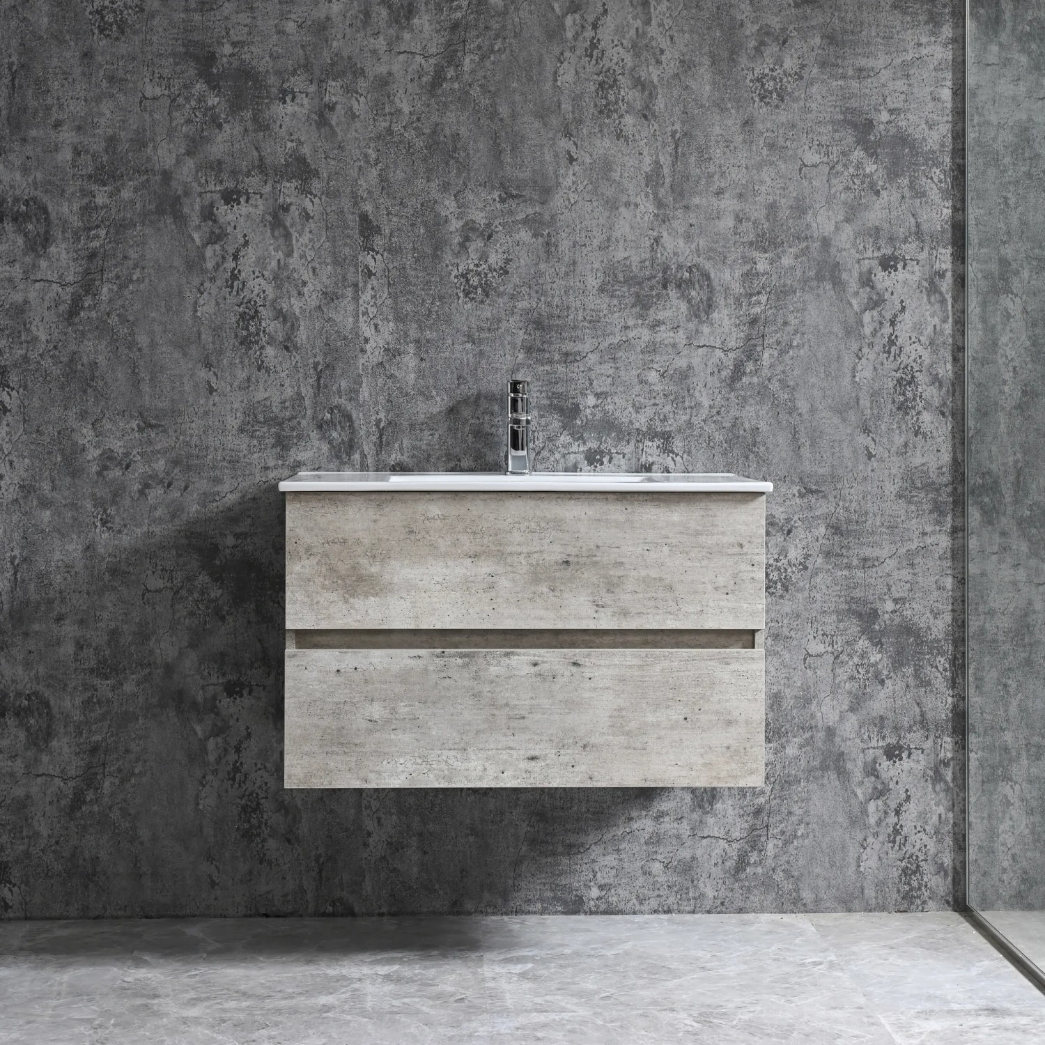 Sanotechnik Umyvadlová skříňka s umyvadlem Corbo, stříbrný dub, 80 cm