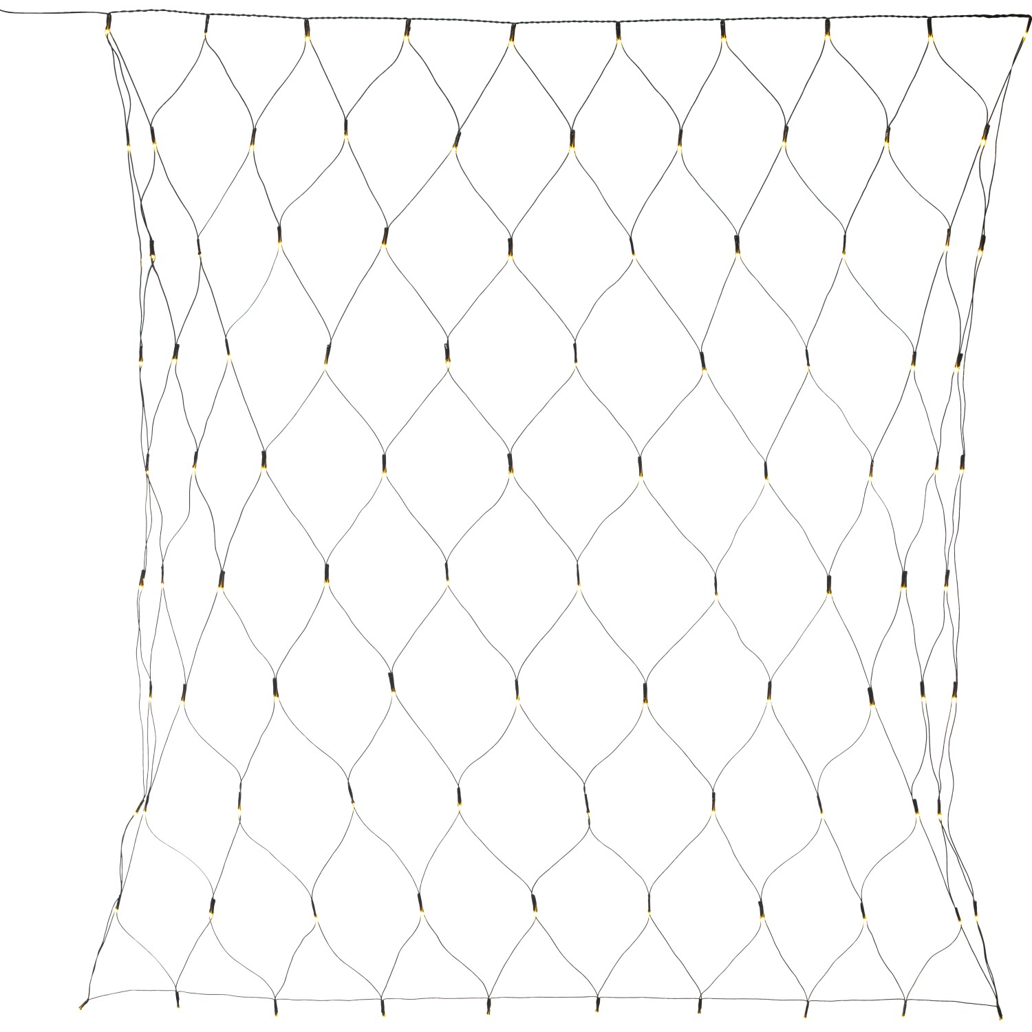 VLC LED světelná síť 100 x LED teplá bílá, IP44, zelená 1,5 x 1,5 m