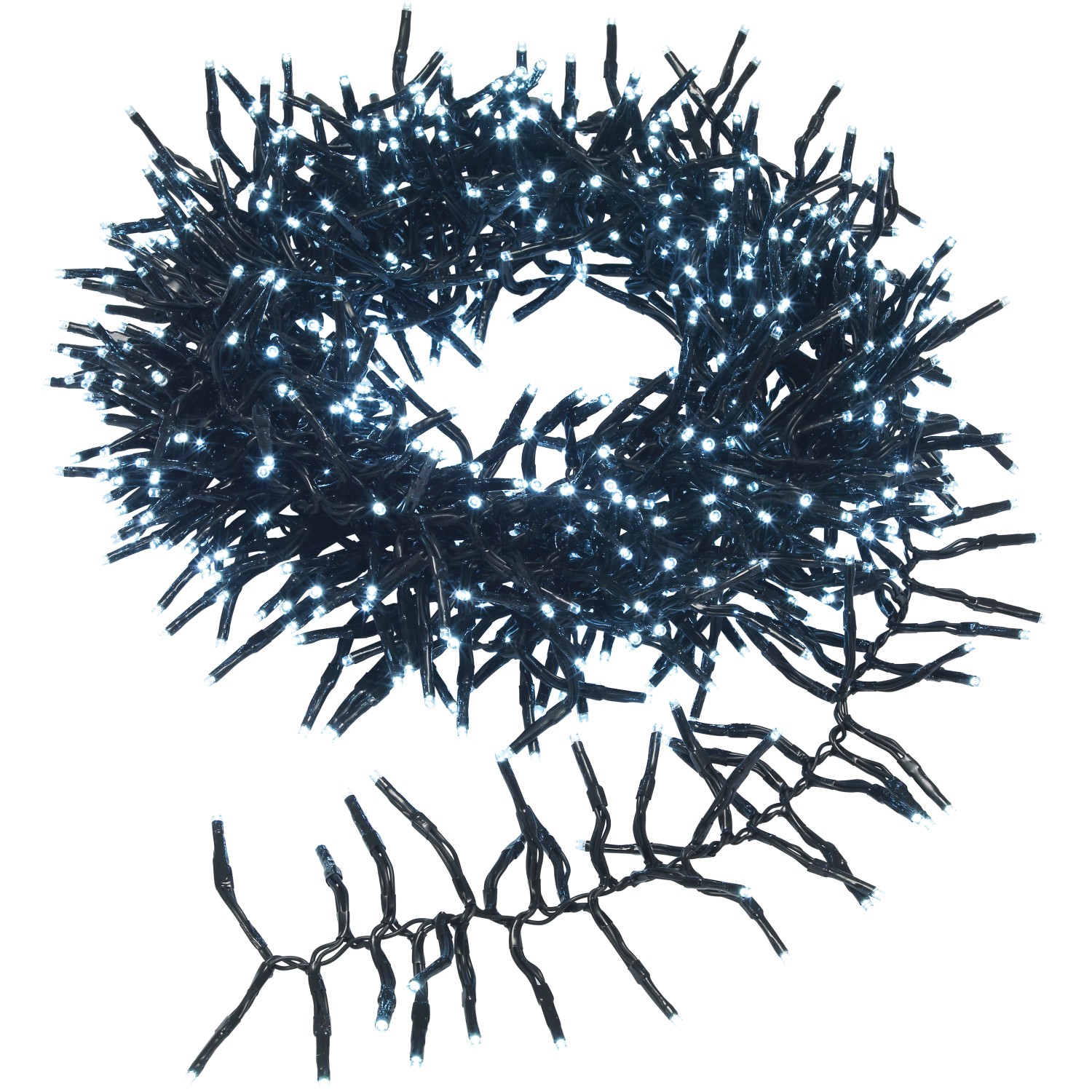 VLC Světelný řetěz chumáč 768 x LED 8,4 W, studená bílá, IP44, černý, 8,5 m