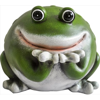Dekorace žába zelená 14 cm