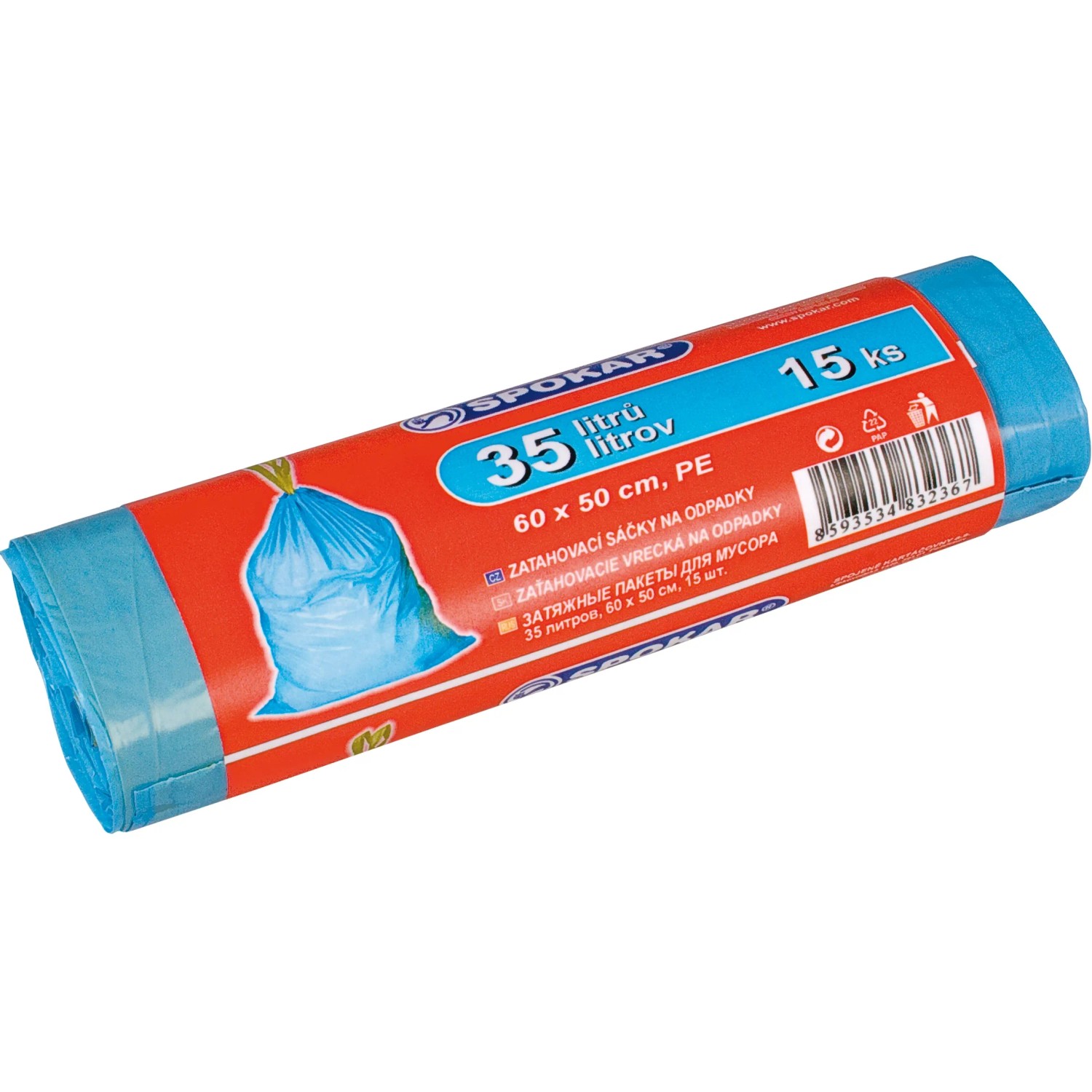 Spokar Zatahovací sáčky na odpadky 35 l, 15 ks