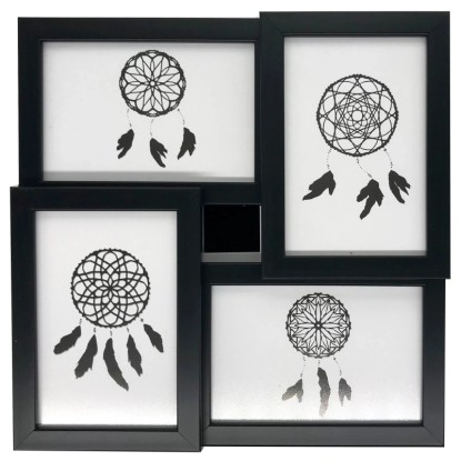 Bondecor Multirám pro 4 fotky, černý, 28 x 28 cm
