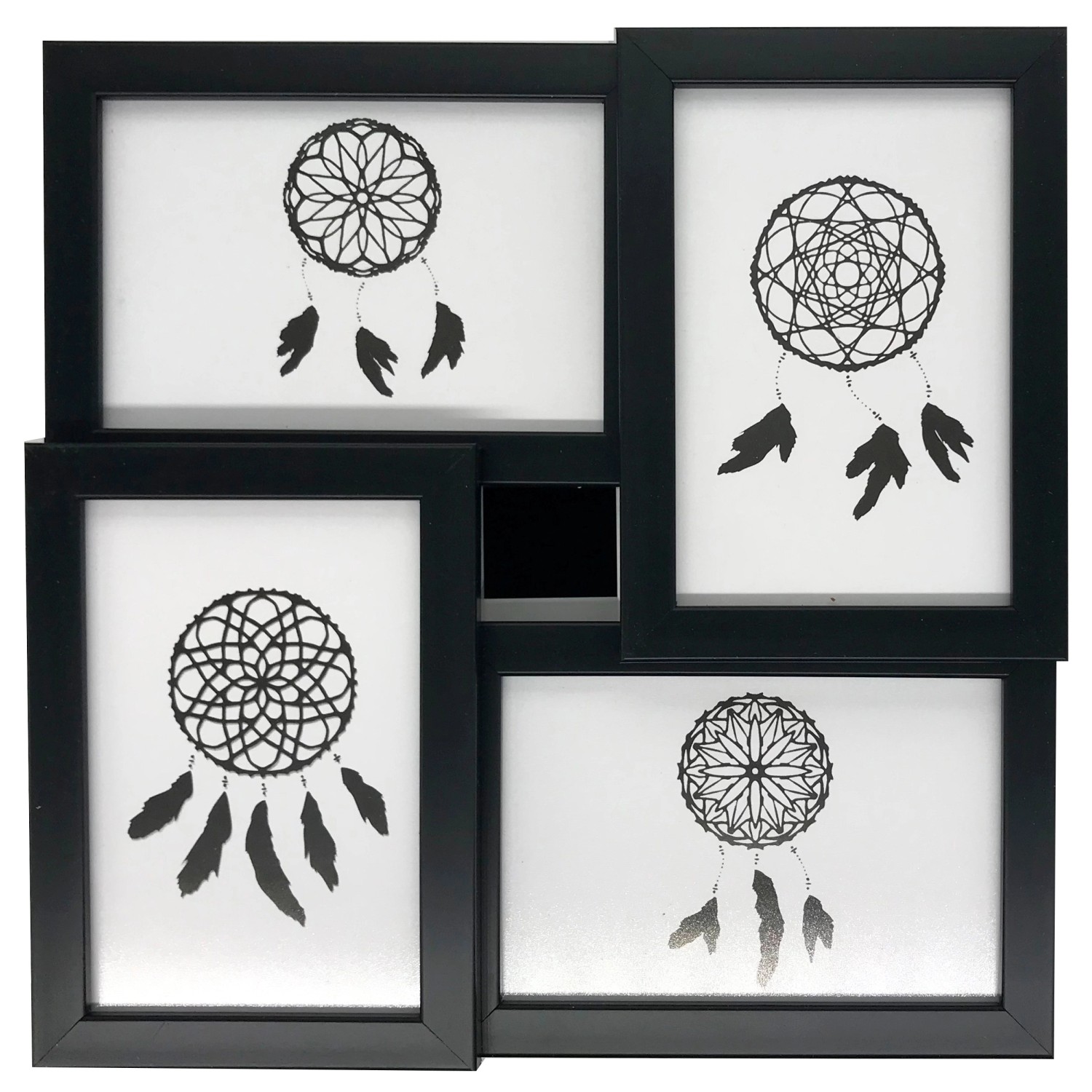 Bondecor Multirám pro 4 fotky, černý, 28 x 28 cm