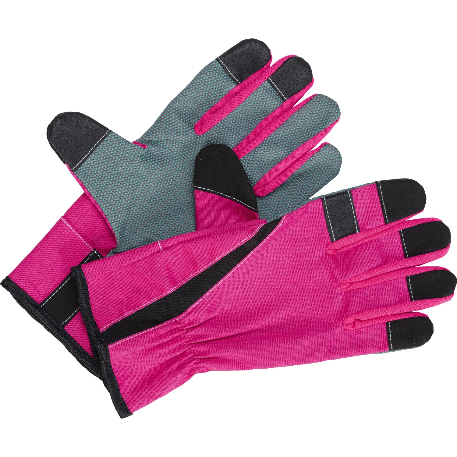 Zahradnické rukavice s nopky z PVC křiklavě růžové velikost 7