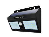 Duwi Solární LED svítidlo TWIN se senzorem, 4 W, IP44, černá, 19,5 x 11,9 cm