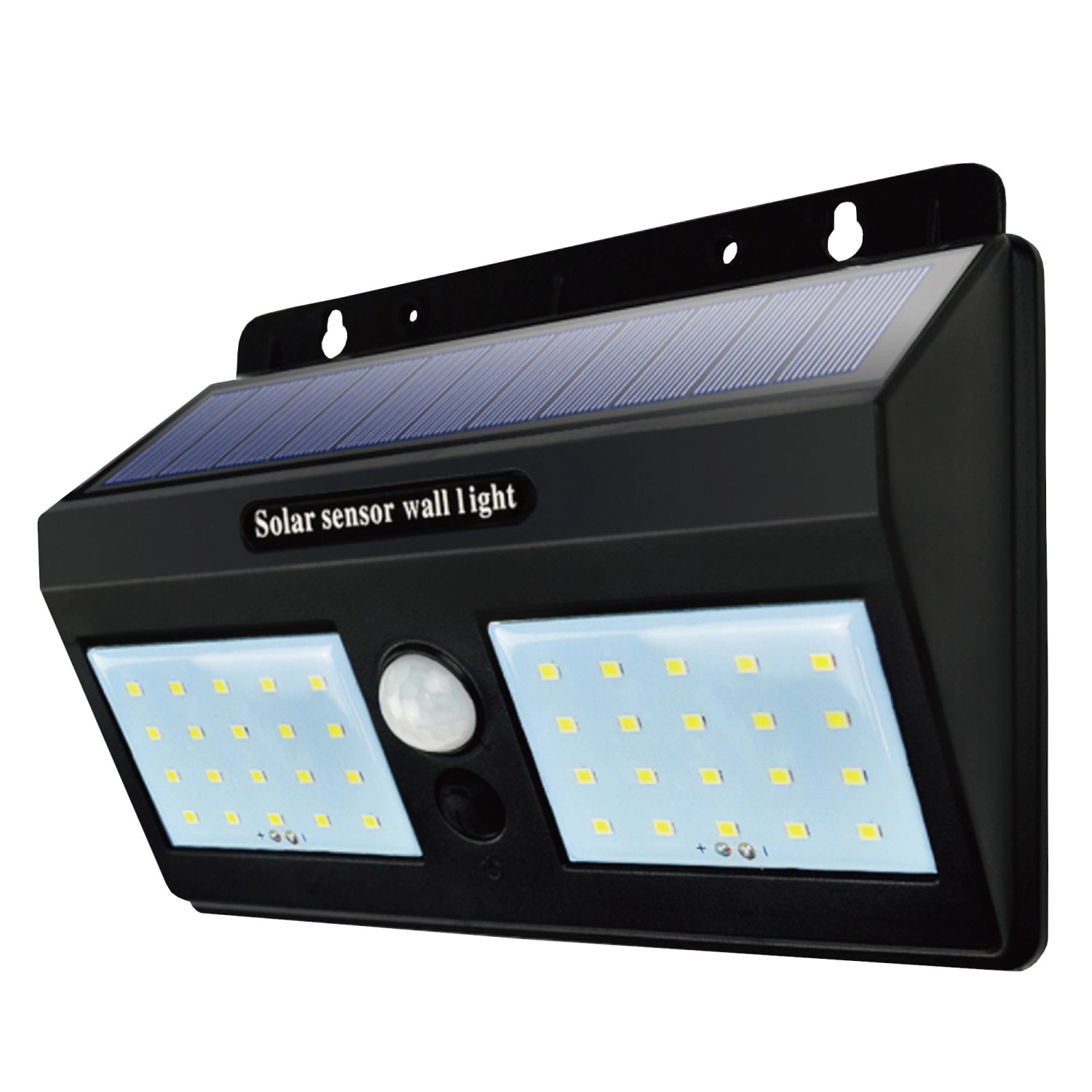 Duwi Solární LED svítidlo TWIN se senzorem, 4 W, IP44, černá, 19,5 x 11,9 cm