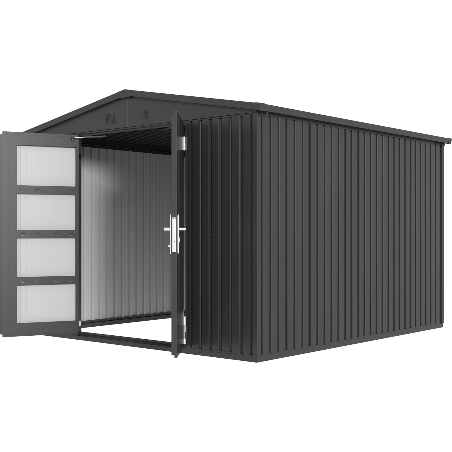 Floraworld Zahradní domek se sedlovou střechou Premium met.černý 284x300x206cm