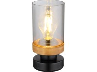 GLOBO Stolní lampa FINCA černá/kouřová E27 40 W pr. 100 x 205 mm