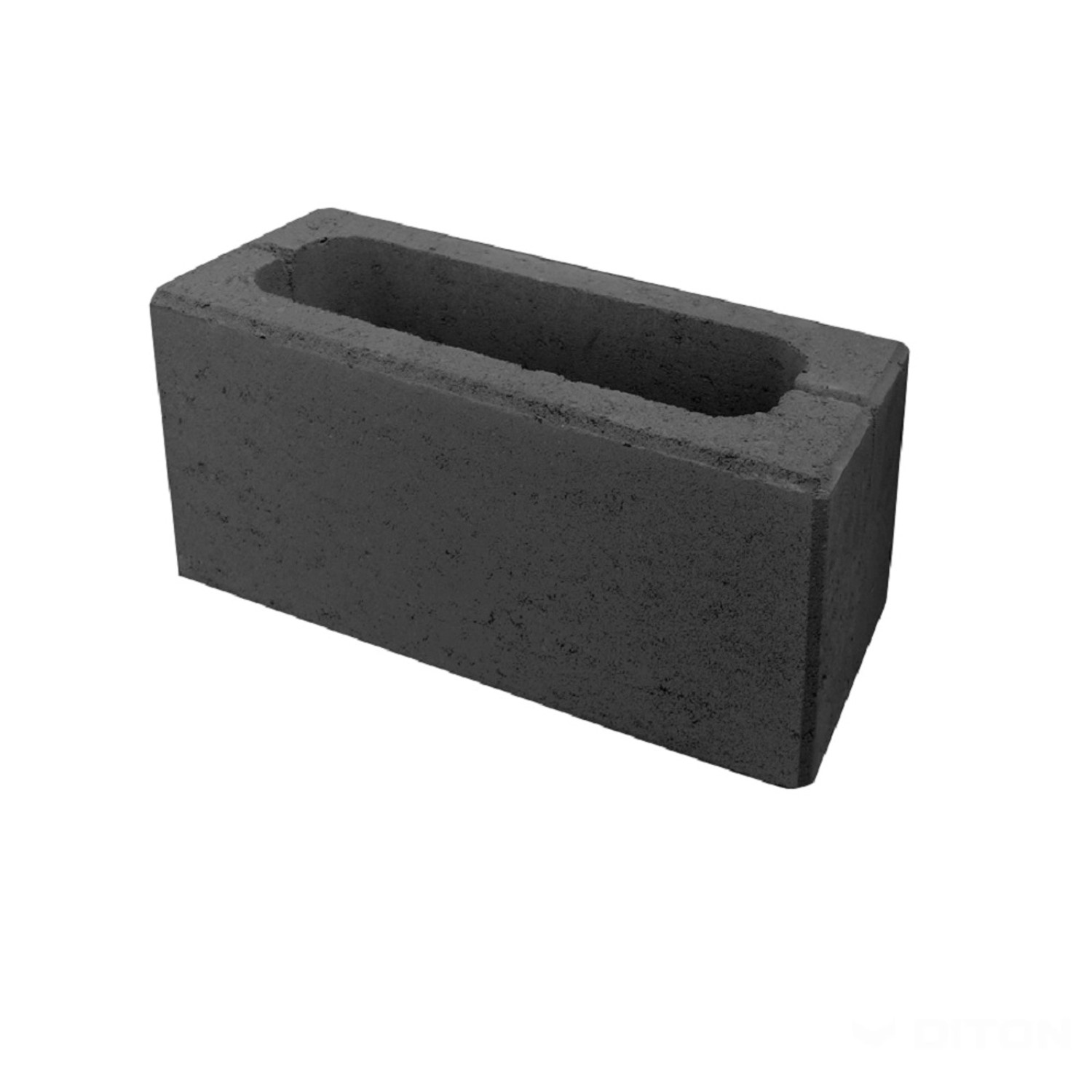 DITON Plotová tvárnice s fazetou H hladká černá 38,5 x 19 x 19 cm