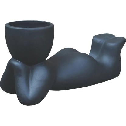 Obal na květináč socha černá 20 x 10,3 cm *