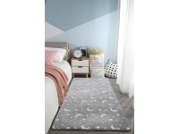 Svítící koberec, šedý, měsíc 50 x 80 cm