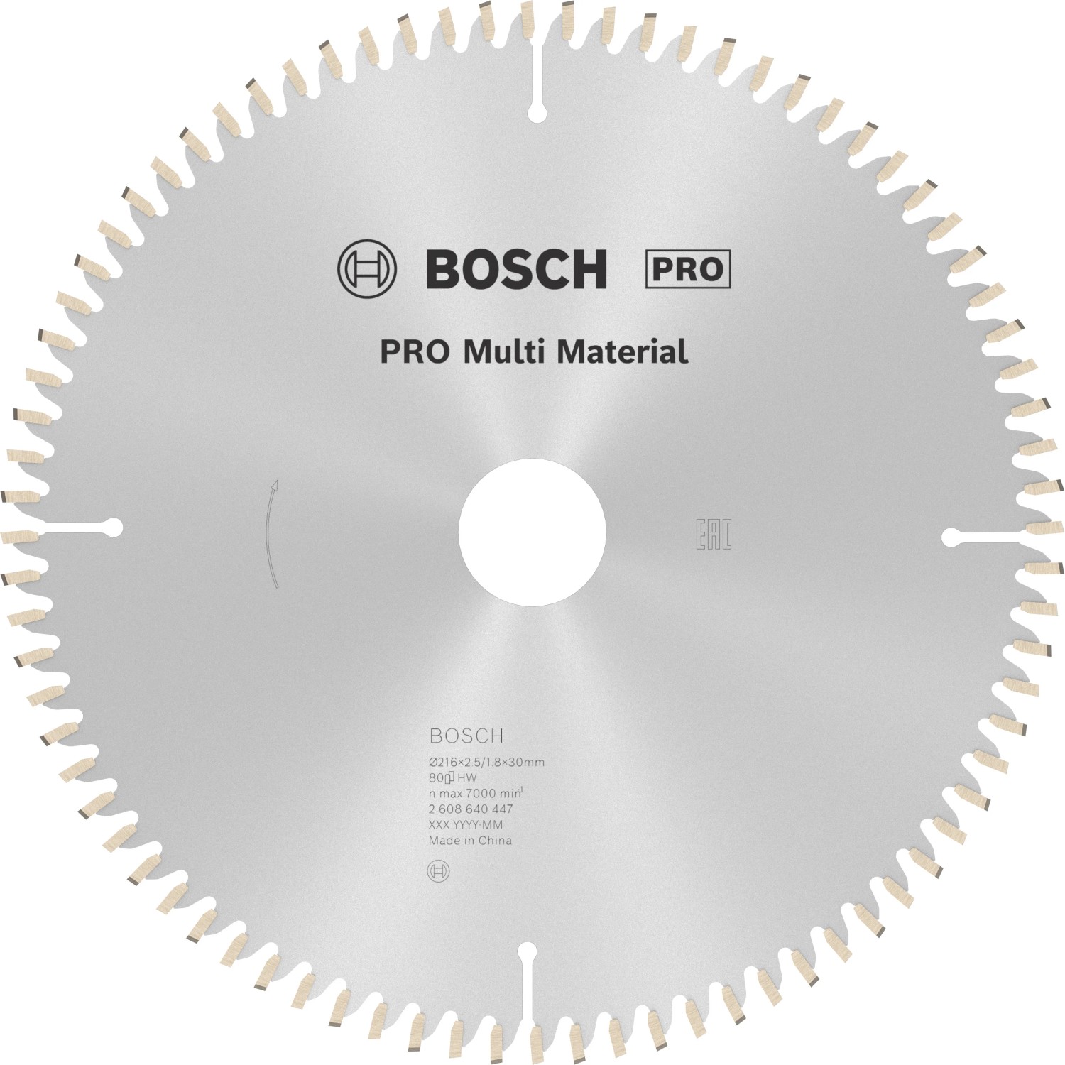 Kotouč pilový Bosch Multi Material 216×30×2,5 mm 80 z.