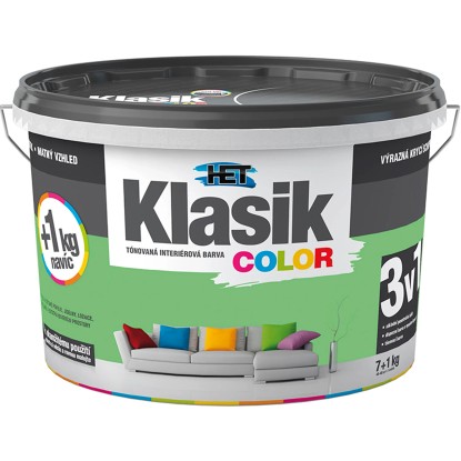 HET Klasik COLOR Tónovaná interiérová barva KC 0567 zelená, 7 + 1 kg