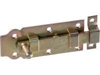 Dveřní zástrčka s knoflíkem, žlutě pozinkovaná, 100 mm x 44 mm