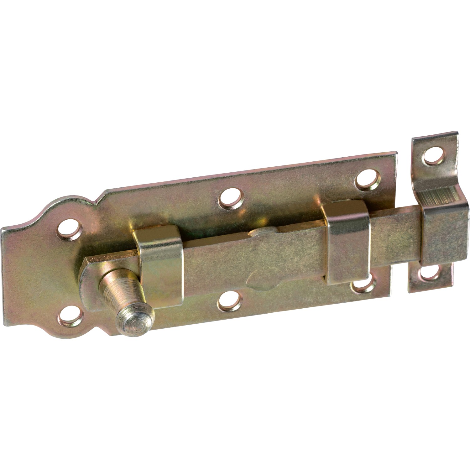 Dveřní zástrčka s knoflíkem, žlutě pozinkovaná, 100 mm x 44 mm