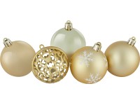 Sada vánočních ozdob Ornament koule plastové matné/lesklé zlaté pr. 6 cm, 25 ks Sada vánočních ozdob Ornament koule plastové matné/lesklé zlaté pr. 6 cm, 25 ks