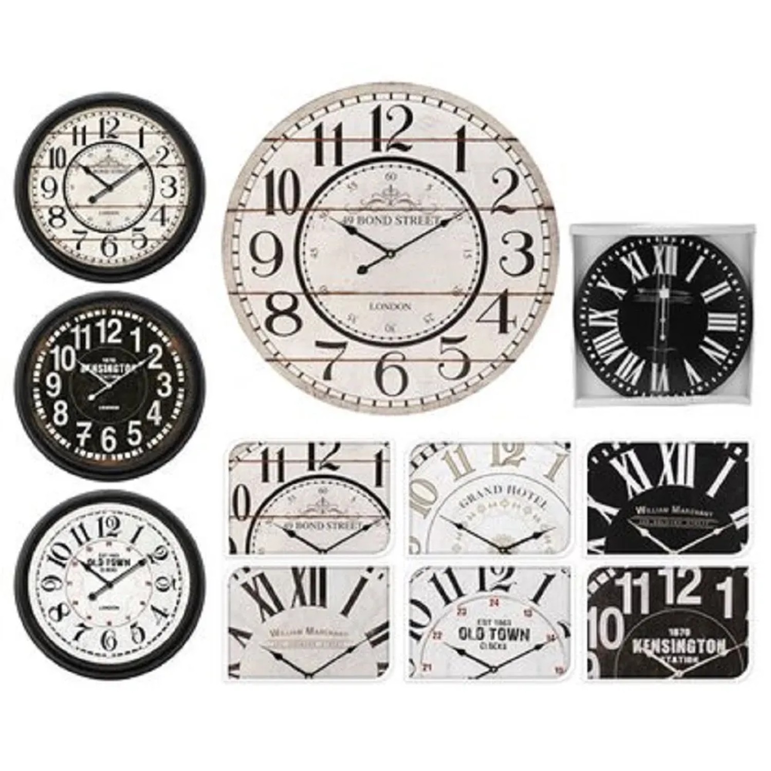 Nástěnné hodiny dřevěné OLD TOWN 60 cm