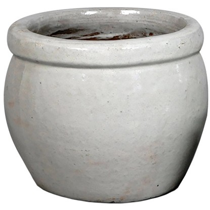 Mega Collections Květináč Glazed Delta Rim bílá pr. 28 x 24 cm