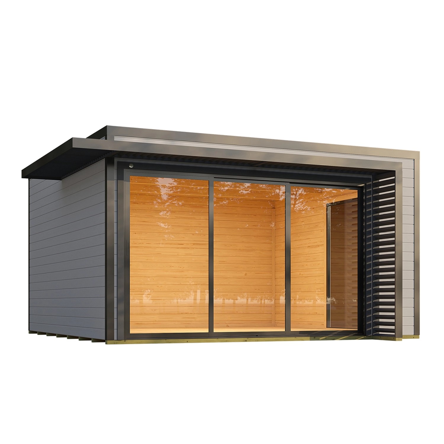 Weka Dřevěný zahradní domek Amberley 1 44mm V2, šedá-antracitová, 400 x 400 cm