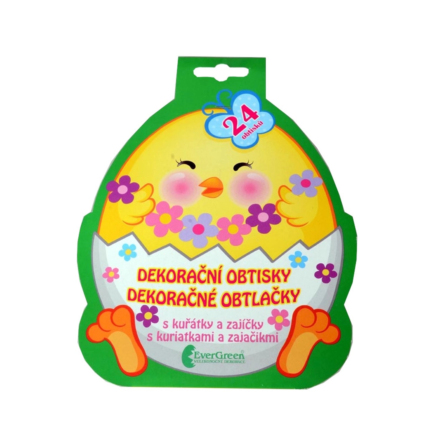 Obtisky dekorační (Košilky na vajíčka) 24 ks, kuřátka a zajíčci