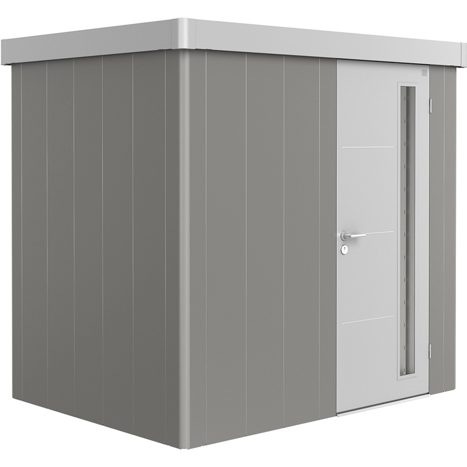 Biohort Plechový zahradní domek Neo1B 2.1 standardní dveře kř. šedá 236 x 180 cm
