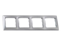 Legrand Čtyřnásobný horizontální rámeček Valena, stříbrná metalíza Legrand Čtyřnásobný horizontální rámeček Valena, stříbrná metalíza