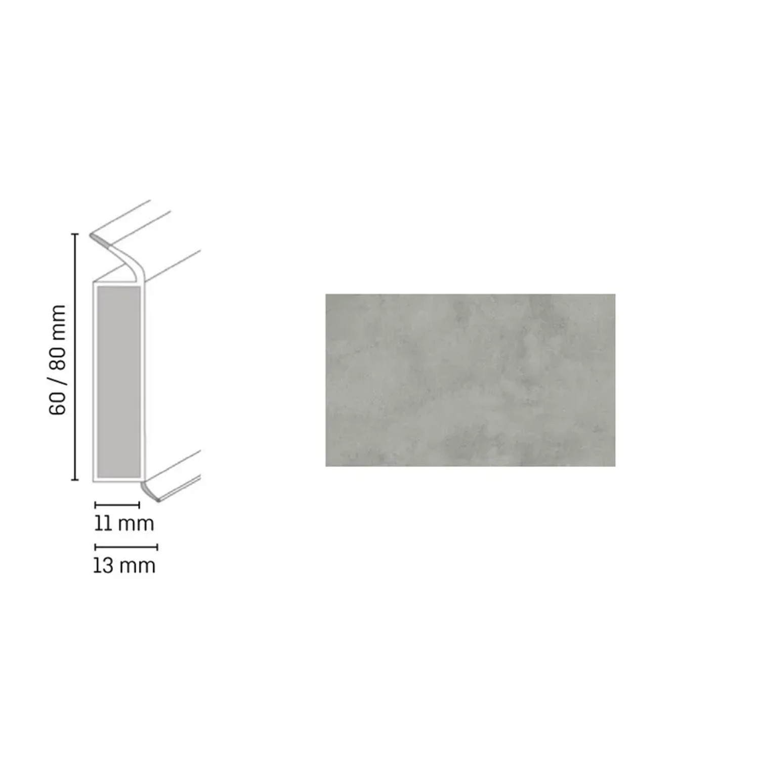 Döllken Profiles Lišta EP 60/13 flex life 3096 lunarní šedá 60 x 13 x 2500 mm