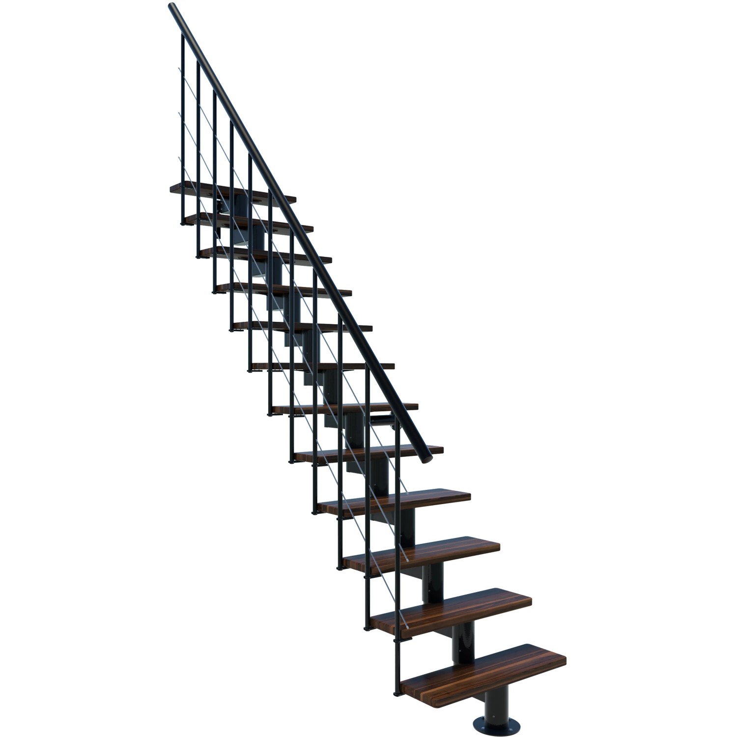 Minka STAIRS modulové schodiště Comfort Top ořech/černá, 312 cm