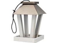 Ptačí krmítko, borovicové dřevo/akryl/kov, šedá/měděná, 18,5 x 18,5 x 27 cm Ptačí krmítko, borovicové dřevo/akryl/kov, šedá/měděná, 18,5 x 18,5 x 27 cm