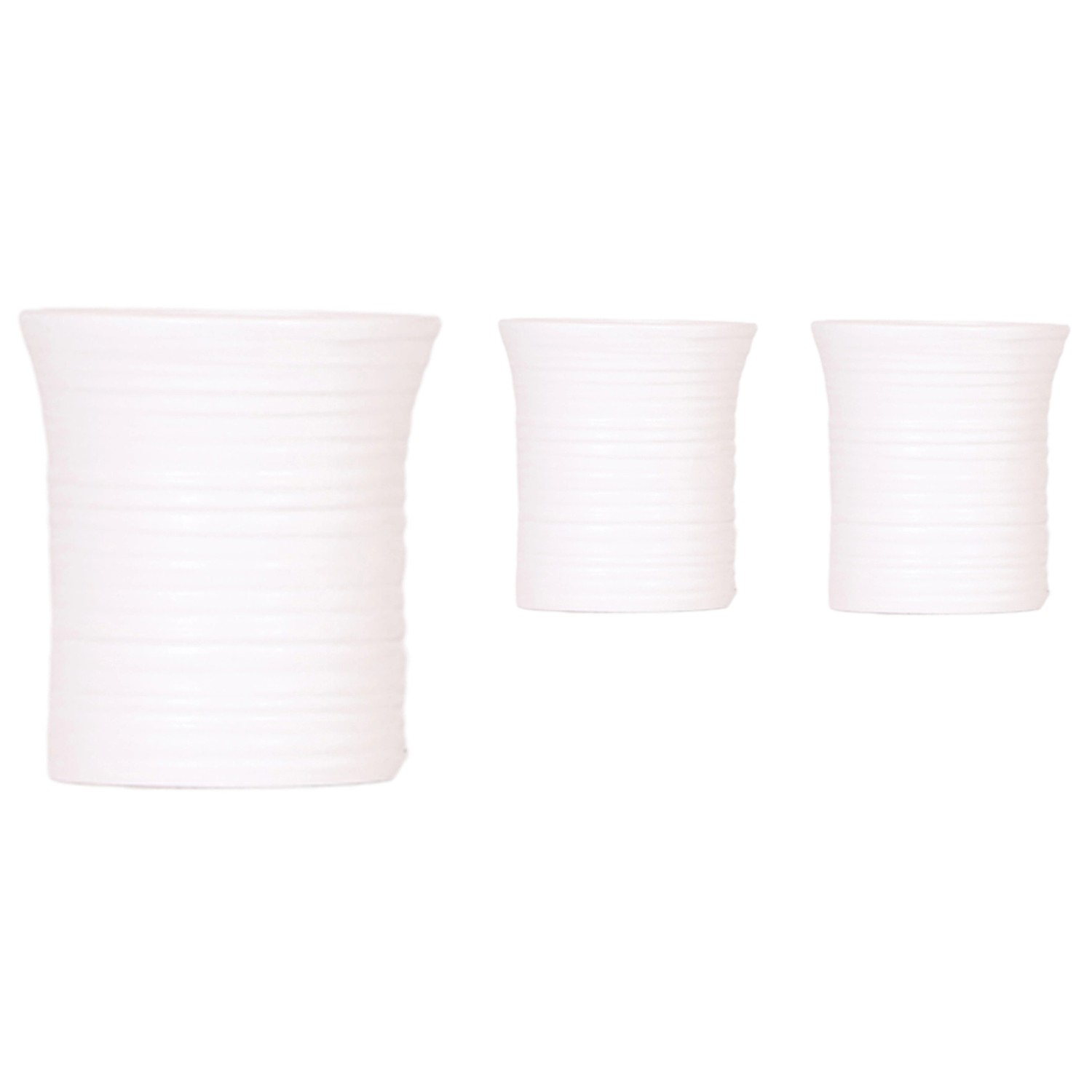 Keramický květináč Furrow bílý pr. 9 x 10 cm