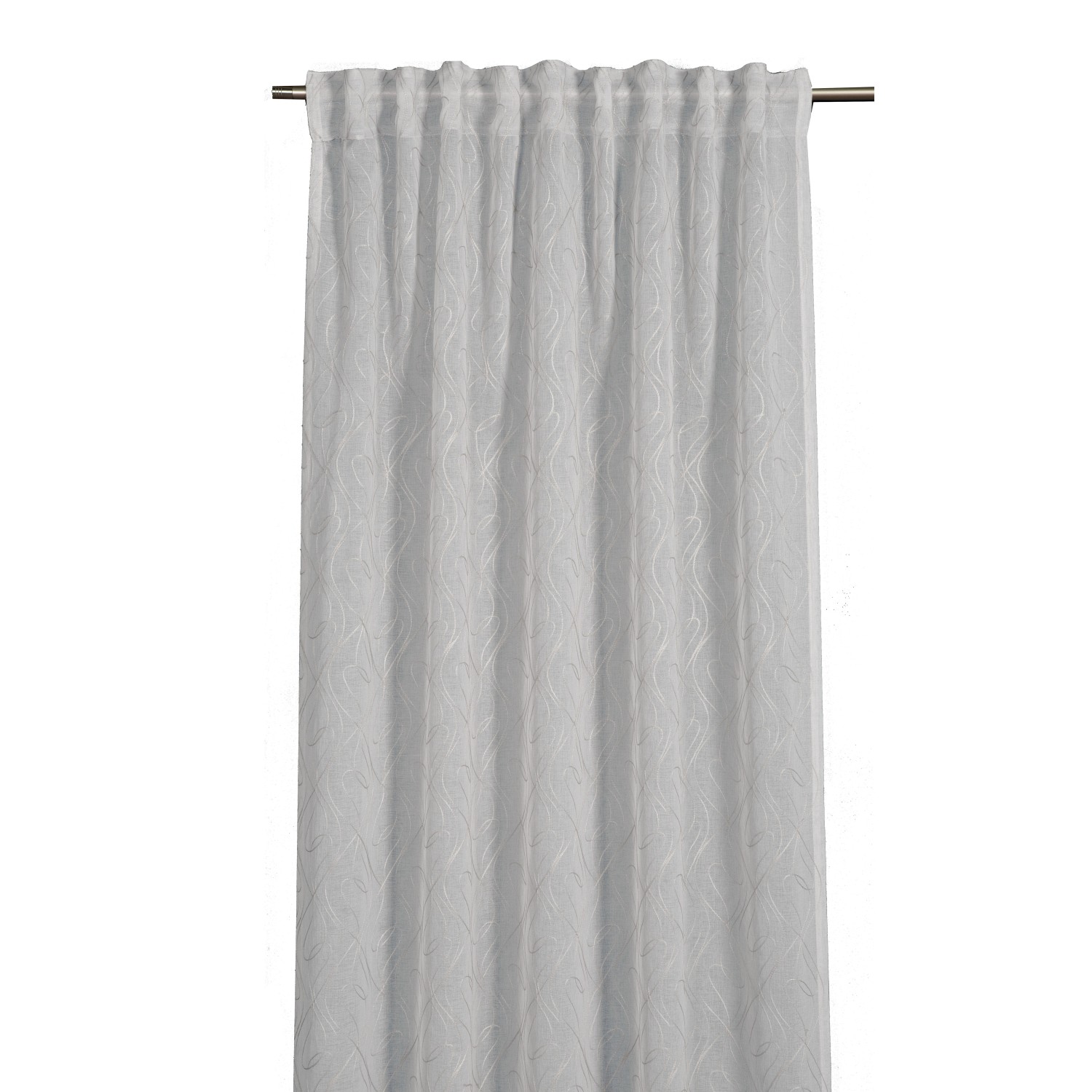 Sehlbach Závěs se skrytými poutky, ornamenty, bílý, 245 x 135 cm