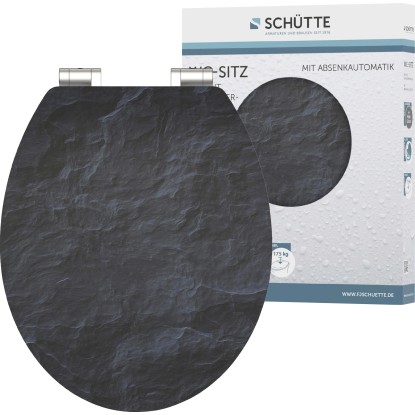 Eisl WC sedátko Black Stone dřevěné jádro s automatickým sklápěním