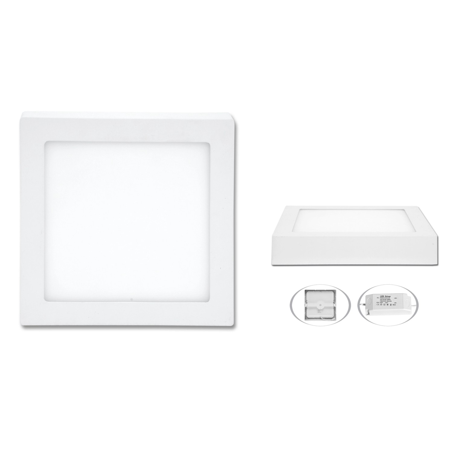 Ecolite LED přisazené svítidlo RAFA 2 bílé 225 x 225 x 30 mm