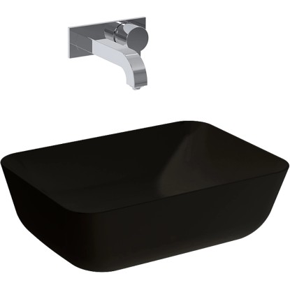 Elita Keramické umyvadlo na desku Reni, černá, 45,5 x 13,5 x 32,5 cm