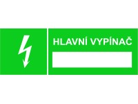 Tabulka Hlavní vypínač 150 mm x 50 mm