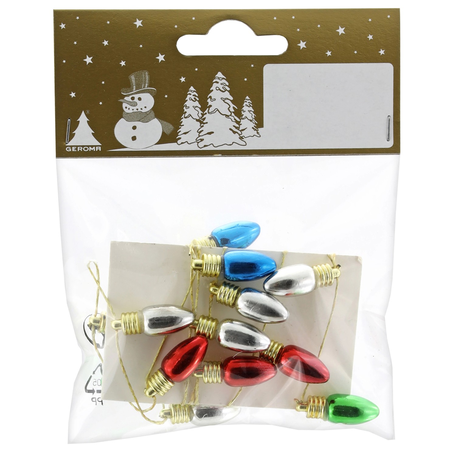 GEROMA Vánoční ozdoby žárovky plast mix barev 6,5 cm, 1 balení