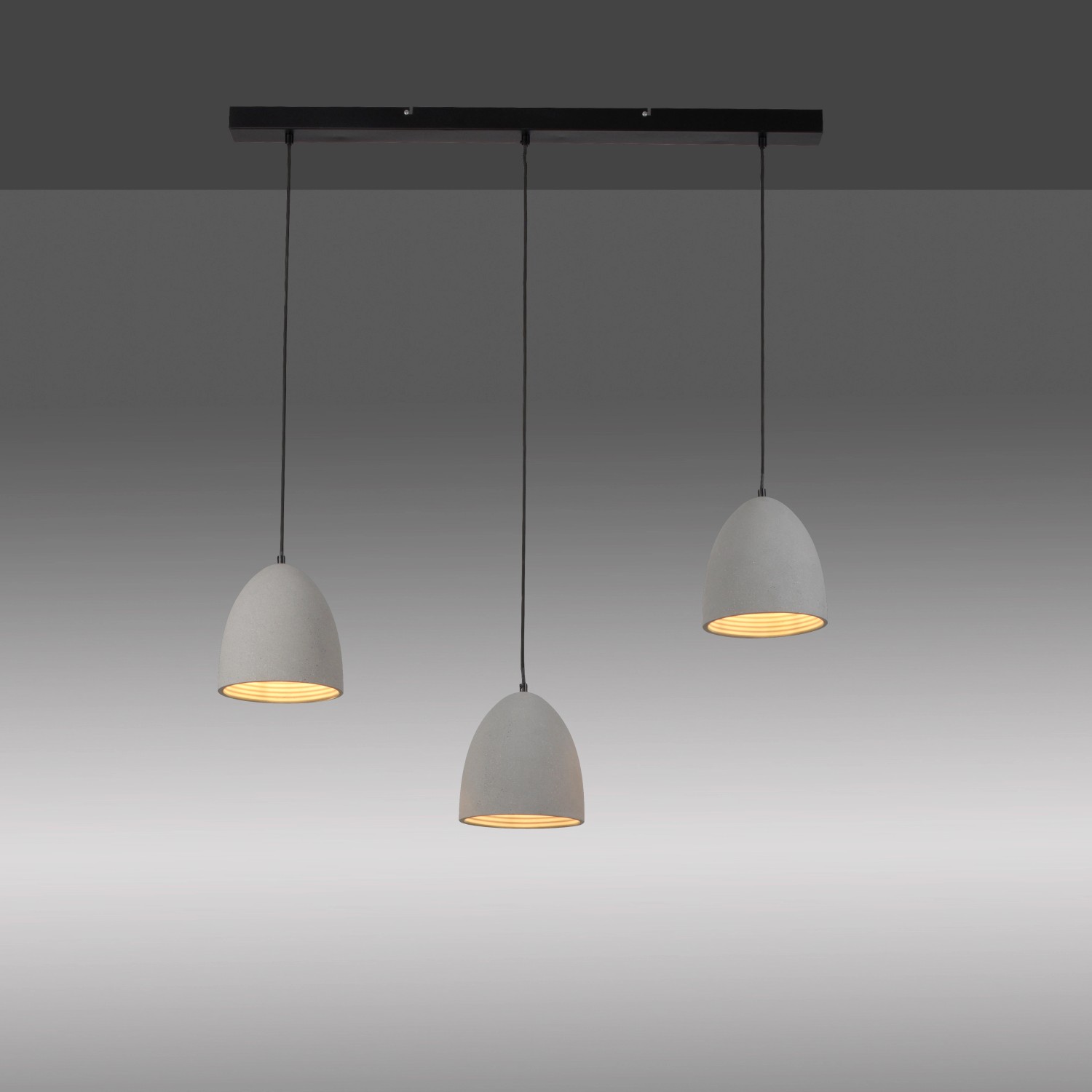 Paul Neuhaus Závěsné svítidlo Eton, 3xGU10, vzhled betonu, 100 x 120 cm