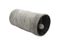 Magic Cat Plyšový šustící tunel pro kočky šedý 50 x 24 cm