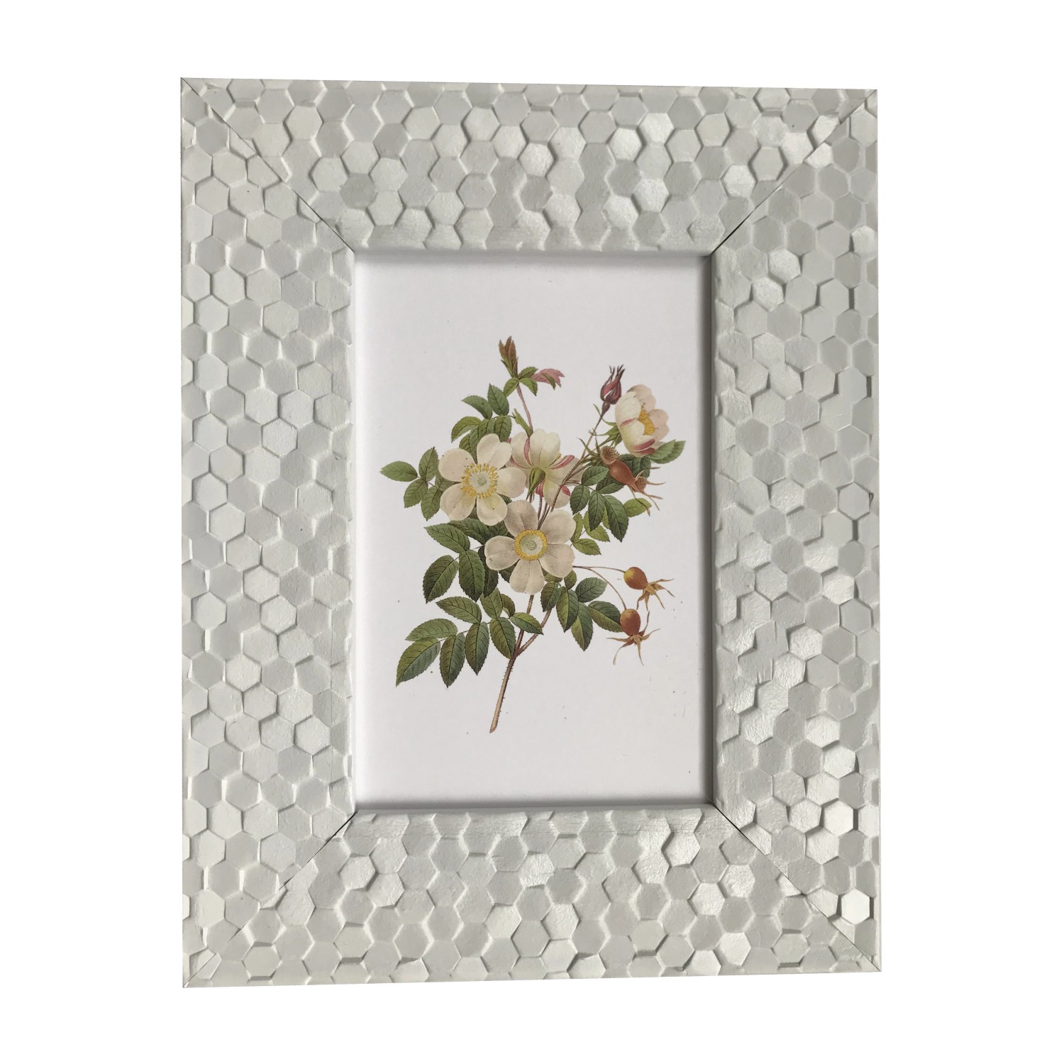 Bondecor Fotorámeček plastový strukturovaný, lišta 43/12 mm, bílý, 15 x 21 cm