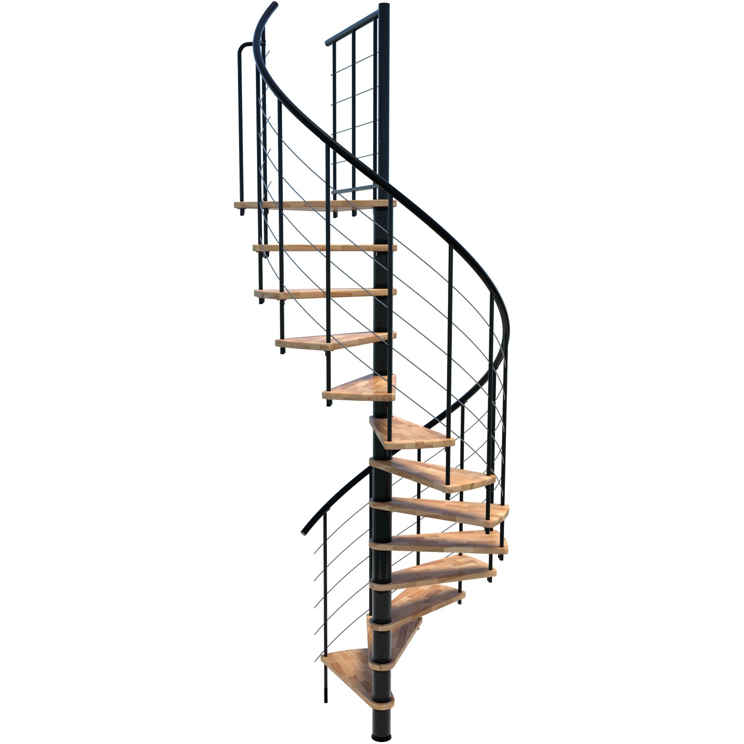 Minka STAIRS Kombinované točité schodiště Venezia Smart buk/černá pr. 100 cm