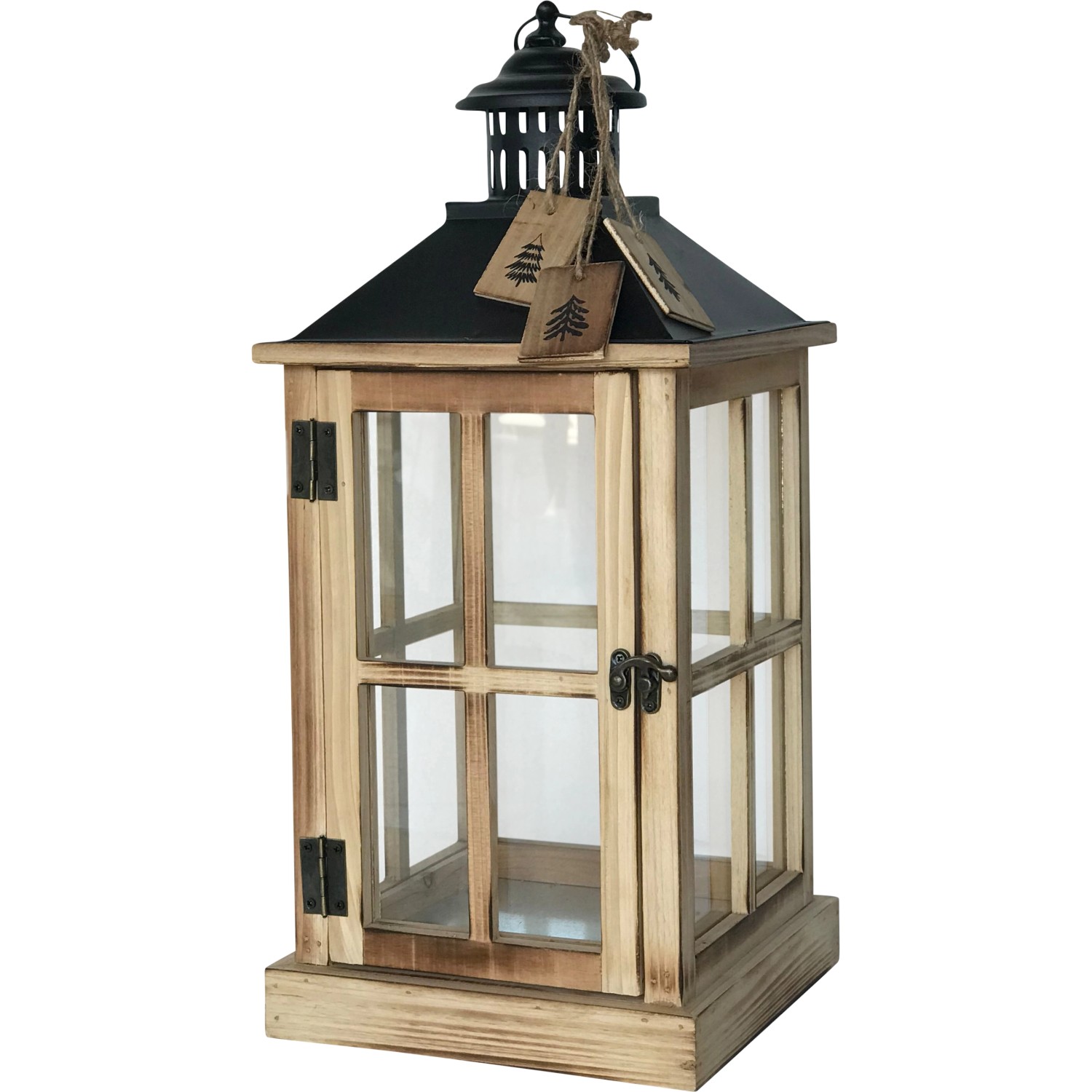 Boltze Lucerna Tauern S dřevěná přírodní-černá 48 x 22 x 22 cm