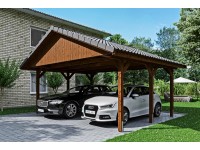 Skan Holz Přístřešek na auto Wallgau ořech, bez šindelů, 620 x 500 cm