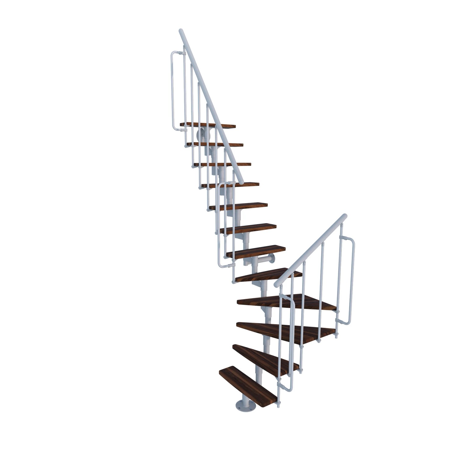 Minka STAIRS Lomené modulové schodiště Joker Turn ořech/bílá, 304,2 cm