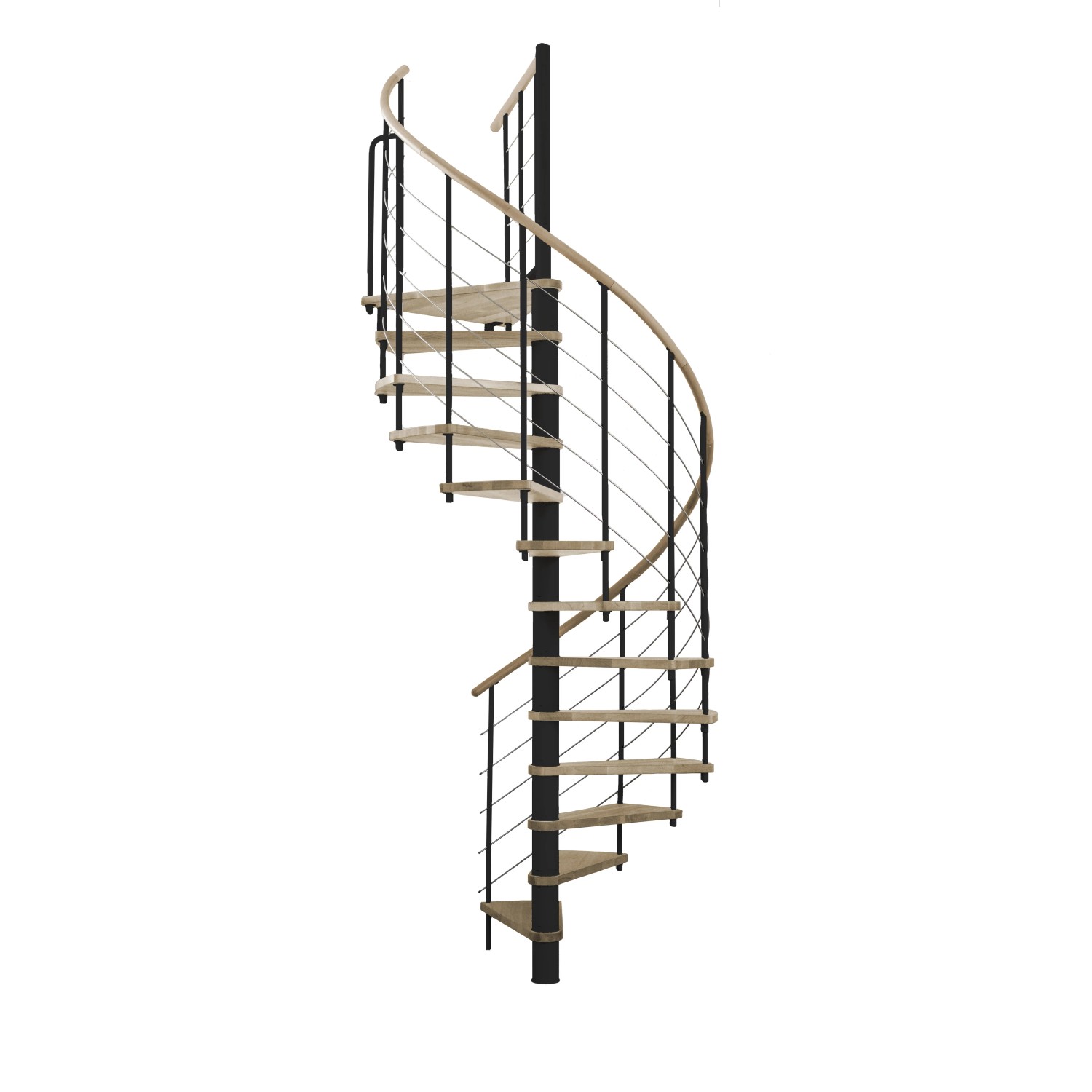Minka STAIRS Kombinované točité schodiště Venezia dub/černá pr. 140 cm