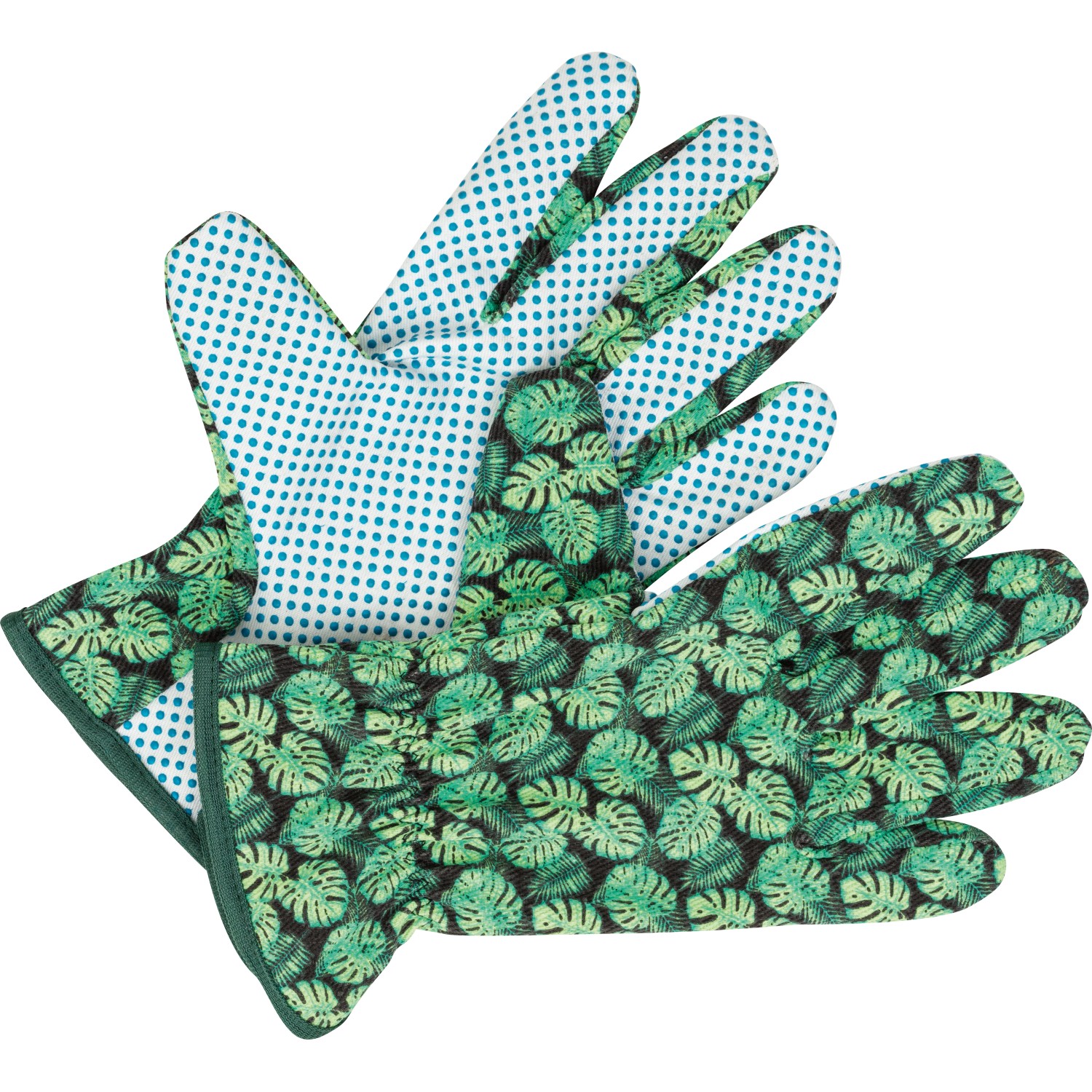 Bavlněné pracovní rukavice s motivem džungle, zelená, vel. 8
