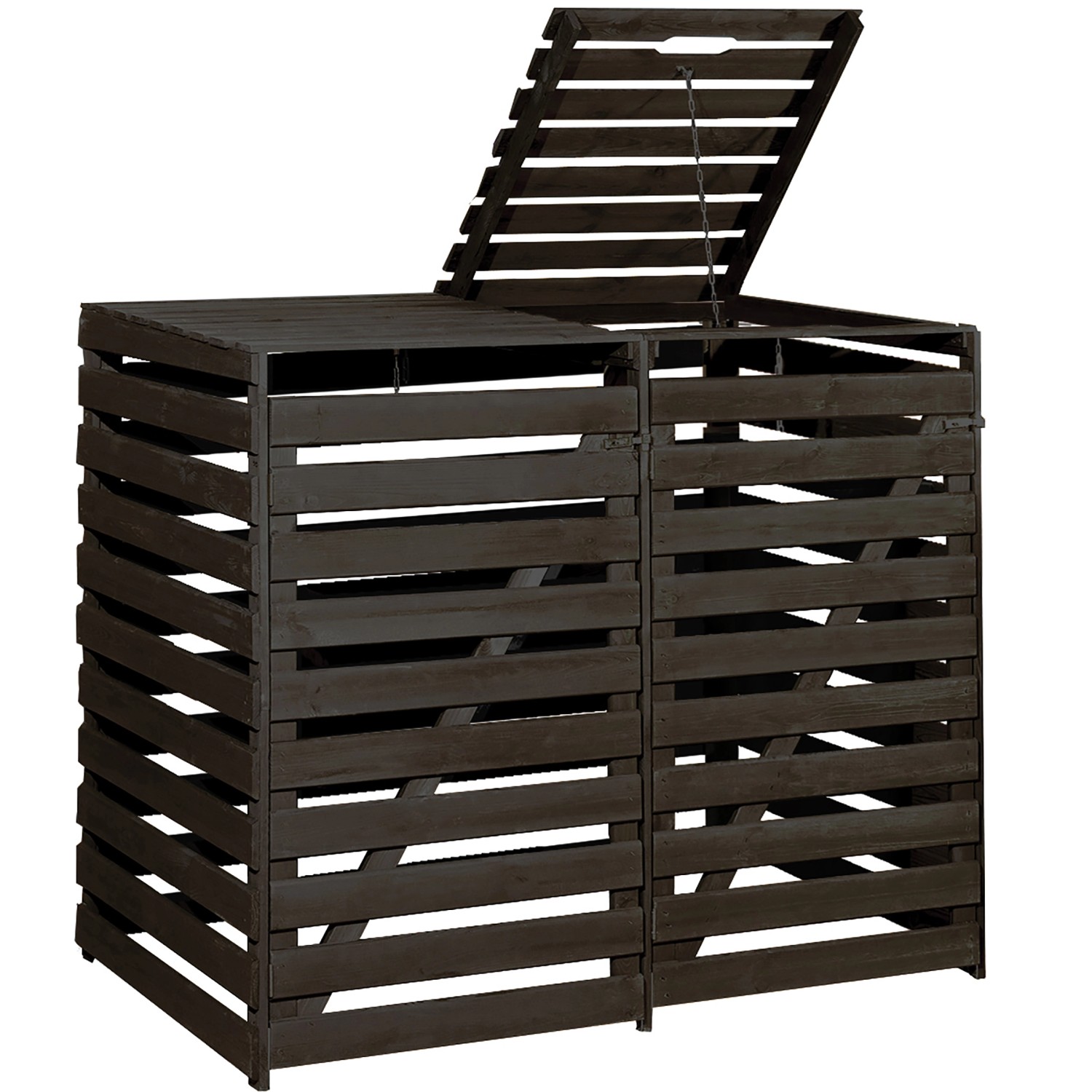 Weka Box na 2 popelnice, antracitový, impregnovaný