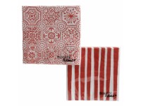 Boltze Papírové ubrousky Rosso, červená/bílá, různé druhy, 20 ks