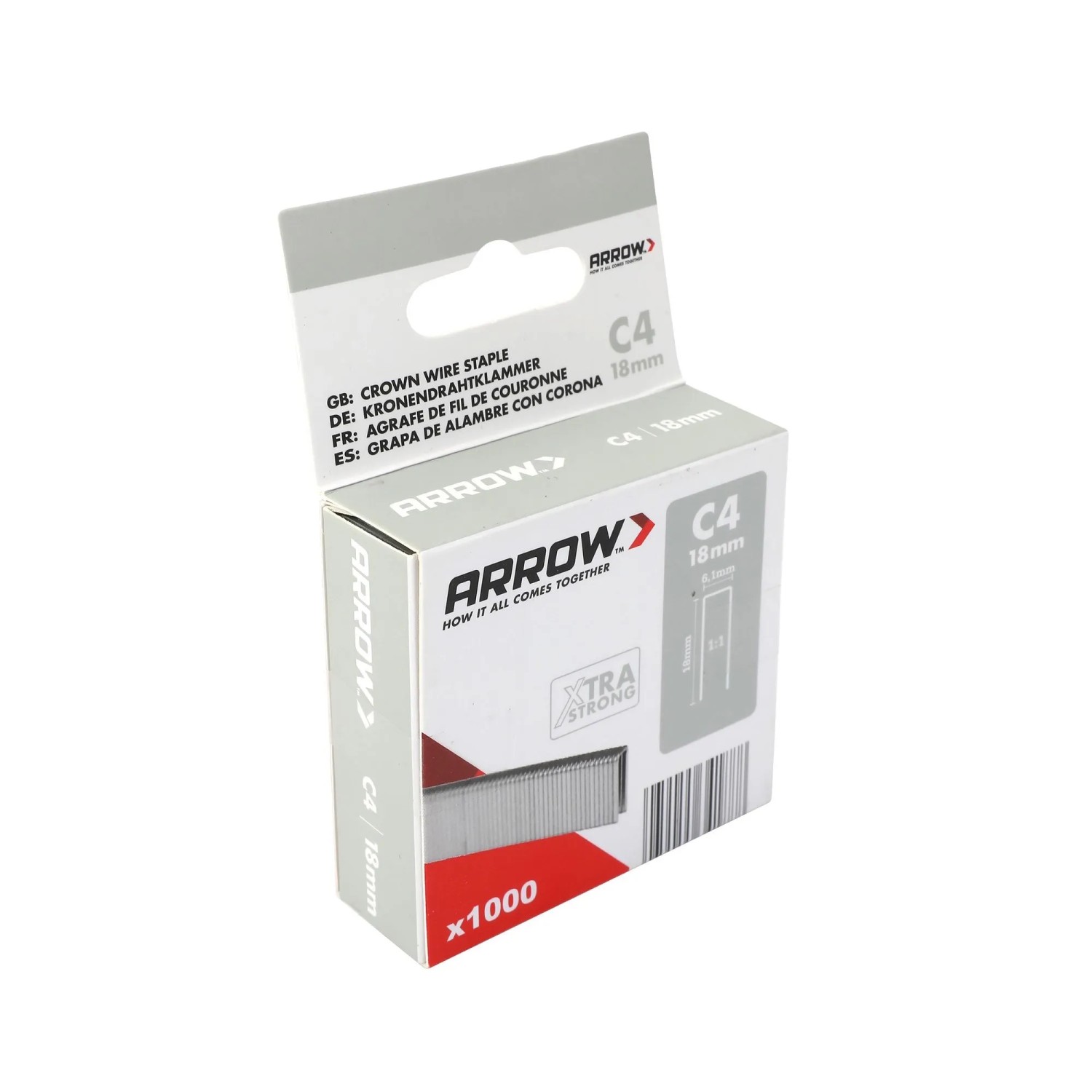 Arrow Úzké drátěné sponky do sponkovačky C4, délka 18 mm, 1000 ks