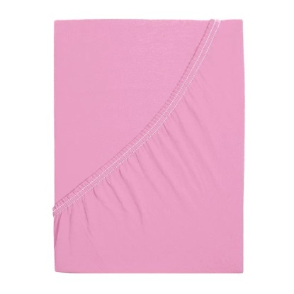 B.E.S. Petrovice Bavlněné prostěradlo Jersey IDEAL růžová 160 x 200 cm